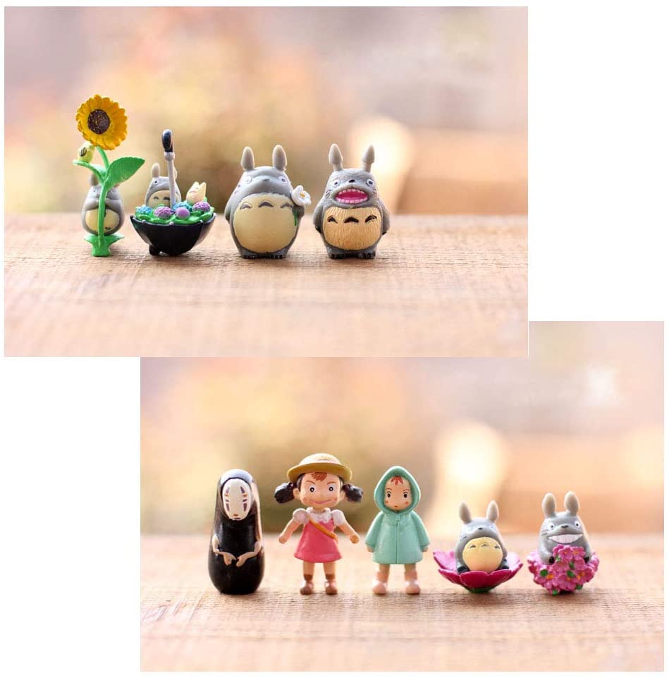 My Neighbor Totoro Figure Spirited Away Piggy Bank No Face Studio Ghibli Gifts Princess Mononoke Statue Spirited Away Toy Totoro Mini Figures Garden Cake Topper