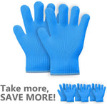 Load image into Gallery viewer, 2 Pairs Blue Heat Resistant Gloves Blue Oven Gloves Heat Resistant With Fingers Oven Mitts Kitchen Pot Holders Cotton Gloves Kitchen Gloves Double Oven Mitt Set Oven Gloves With Fingers (Blue, 4 pcs)
