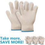 Load image into Gallery viewer, 2 Pairs White Long Sleeve Heat Resistant Gloves Oven Gloves Heat Resistant with Fingers Oven Mitts Kitchen Pot Holders Cotton Gloves Kitchen Gloves Double Oven Mitt Set (Long+Standart)
