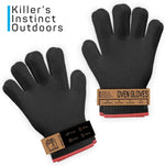 Load image into Gallery viewer, Killer&#39;s Instinct Outdoors 2 Pairs Heat Resistant Gloves Oven Gloves Heat Resistant with Fingers Oven Mitts Kitchen Pot Holders Cotton Gloves Kitchen Gloves Double Oven Mitt Set (Black, 4 pcs)
