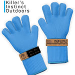 Load image into Gallery viewer, Heat Resistant Oven Gloves with Fingers -1 Pair Long Blue Kitchen Oven Mitt Set - Pot Holders Cotton Gloves - Double Oven Kitchen Gloves
